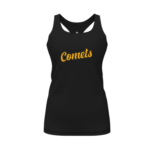[CUS-DFW-RCBK-PER-BLK-FYS-LOGO1] Racerback Tank Top (Female Youth S, Black, Logo 1)