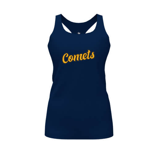 [CUS-DFW-RCBK-PER-NVY-FYS-LOGO1] Racerback Tank Top (Female Youth S, Navy, Logo 1)