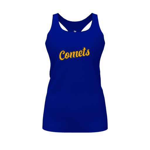[CUS-DFW-RCBK-PER-RYL-FYS-LOGO1] Racerback Tank Top (Female Youth S, Royal, Logo 1)