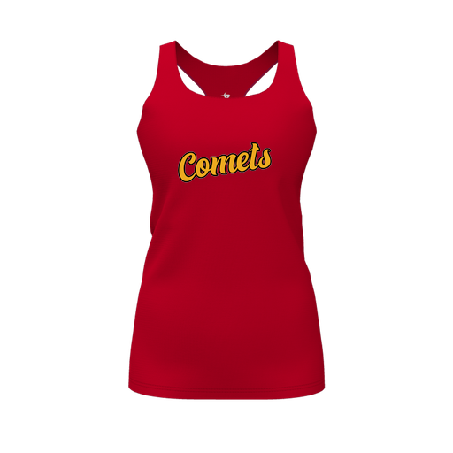 [CUS-DFW-RCBK-PER-RED-FYS-LOGO1] Racerback Tank Top (Female Youth S, Red, Logo 1)