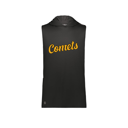 [222590.080.XS-LOGO1] Men's CoolDry Sleeveless Hoodie (Adult XS, Black, Logo 1)