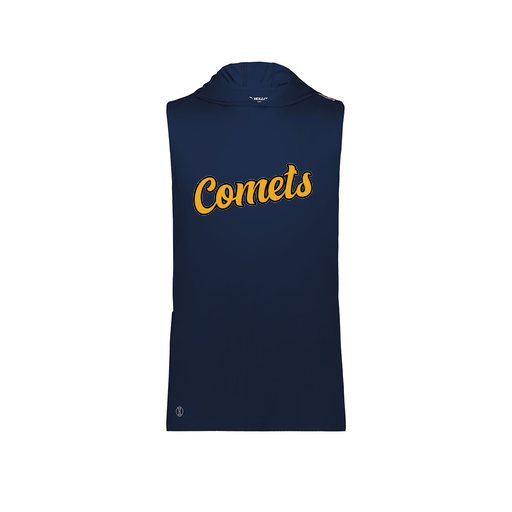 [222590.065.XS-LOGO1] Men's CoolDry Sleeveless Hoodie (Adult XS, Navy, Logo 1)