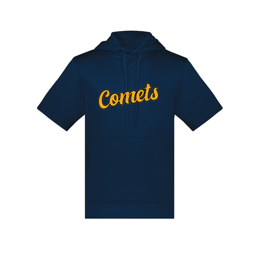 [6871.065.S-LOGO1] Men's Dri Fit Short Sleeve Hoodie (Adult S, Navy, Logo 1)