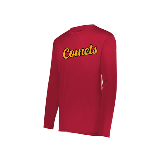 [222823.083.S-LOGO1] Youth LS Smooth Sport Shirt (Youth S, Red, Logo 1)