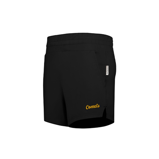 [223704.080.XS-LOGO1] LADIES VENTURA SOFT KNIT SHORTS (Female Adult XS, Black, Logo 1)